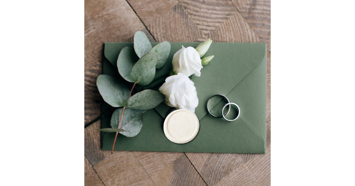 Romantic Field Flower Wreath Monogram Wedding Wax Seal Stamp | Zazzle