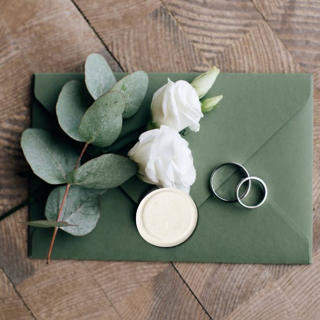 Romantic Field Flower Wreath Monogram Wedding Wax Seal Stamp (Creator Uploaded)