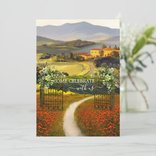 Romantic Fine Art Italian Country Wedding Invitation