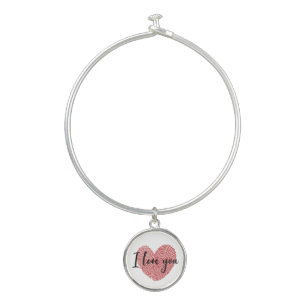 Romantic Fingerprint Heart “I Love You” Sticker Bangle Bracelet