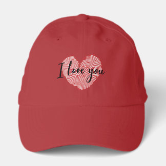 Romantic Fingerprint Heart “I Love You” Sticker Performance Cap