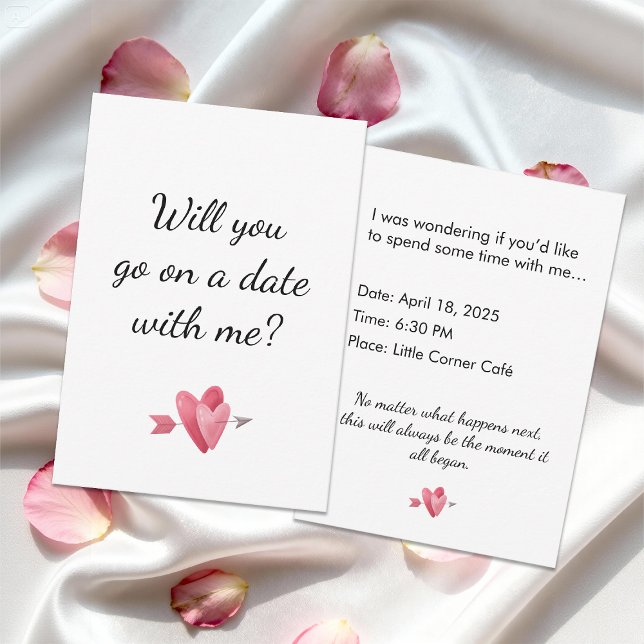Romantic First Date Heart Proposal Invitation (Creator Uploaded)
