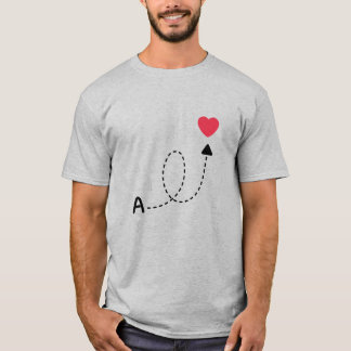 Romantic First Letter Love Design T-Shirt