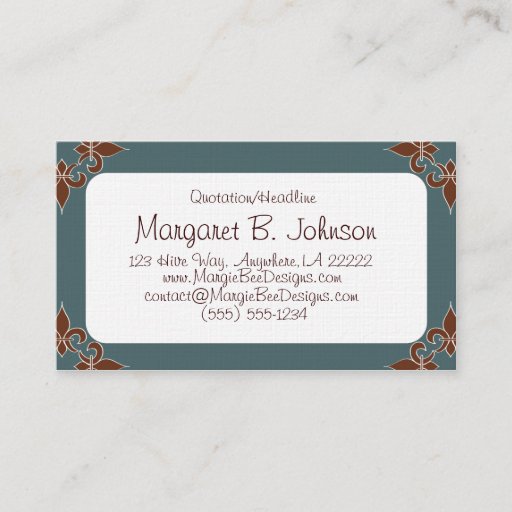 Customizable Romantic Fleur de Lis Business Cards