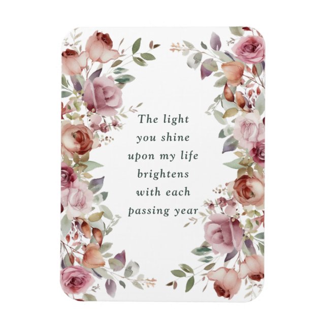 Romantic Floral Anniversary Gift Magnet (Vertical)