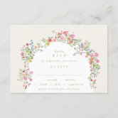 Dainty Floral Arch website QR CODE wedding RSVP Invitation