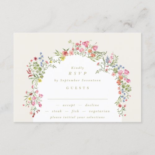 romantic floral arch Digital wedding RSVP Invitation