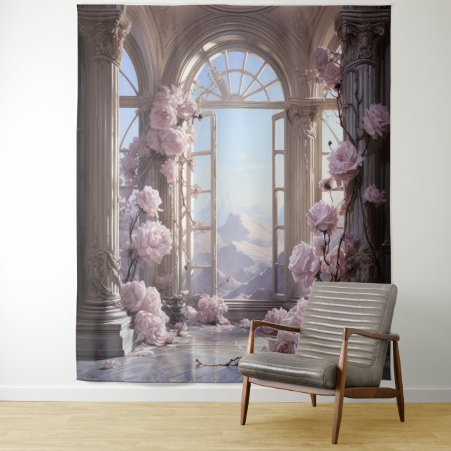 Romantic Floral Arch Hanging Tapestry (In Situ)