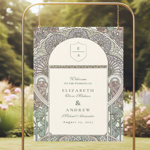 Romantic Floral Arch Save the Date wedding Foam Board