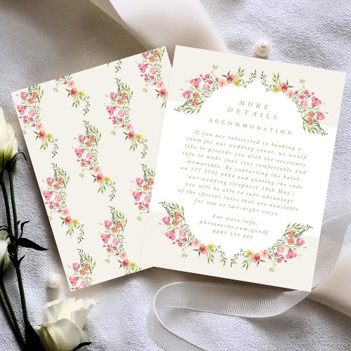 romantic floral arch spring garden wedding details enclosure card