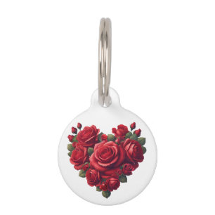 Romantic Floral Art Pet ID Tag