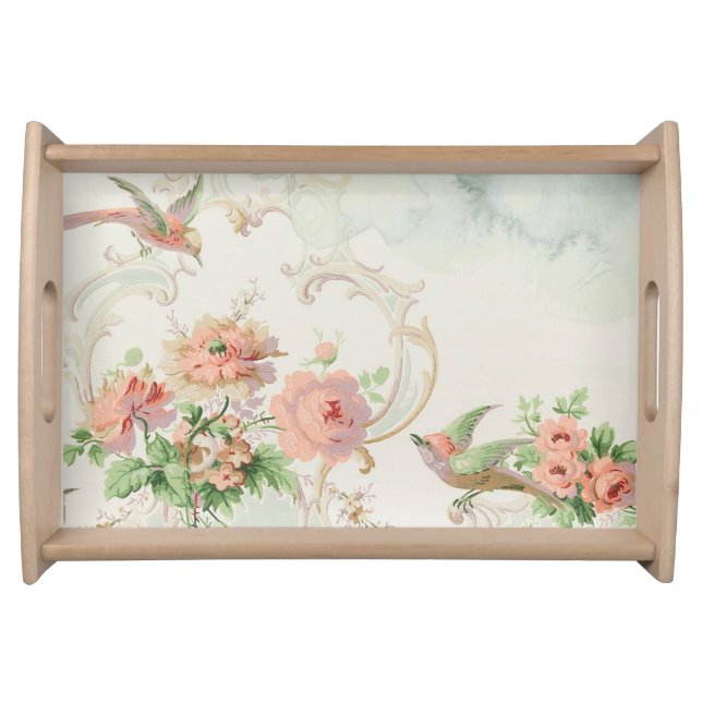Romantic Floral Bird Serving Tray (Front)
