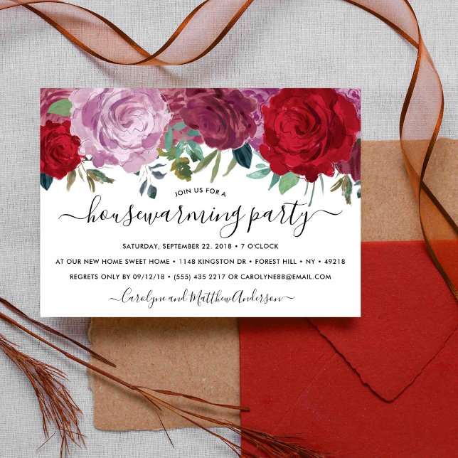 Romantic Floral Blooms Housewarming Party Invitation (Creator Uploaded)