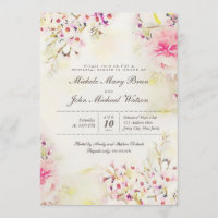 Romantic Floral Boho Rehearsal Dinner Invitation