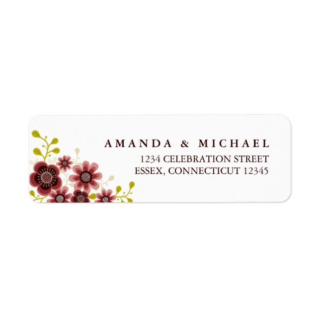 Romantic Floral Bouquet Address Label (Front)