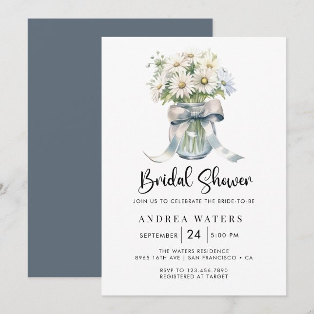 Romantic Floral Bouquet Bridal Shower  Invitation (Front/Back)