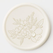 Romantic Floral Bouquet Flowers & Greenery Wedding Wax Seal Sticker (Front)