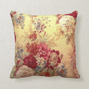 Romantic Floral Bouquet Throw Pillow
