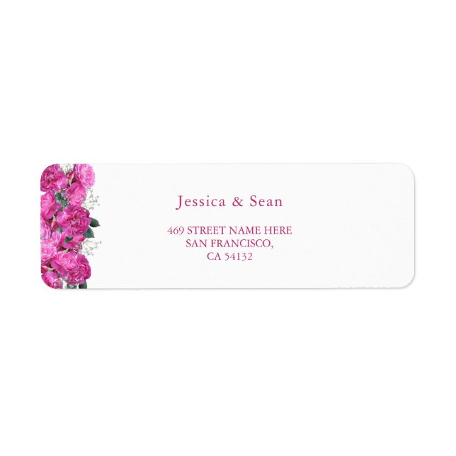 Romantic Floral Bouquet Wedding Label (Front)