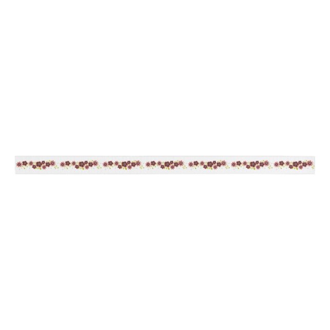 Romantic Floral Bouquet Wedding Ribbon (Front)
