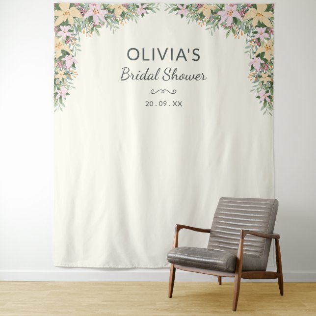 Romantic Floral Bridal Shower Backdrop (In Situ)