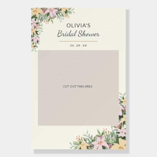 Romantic Floral Bridal Shower Backdrop Foam Board