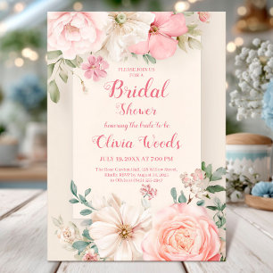 Romantic floral bridal shower card