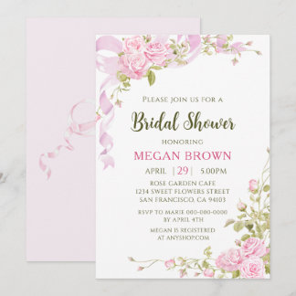 Romantic Floral Bridal Shower Elegant Gadren Style Invitation