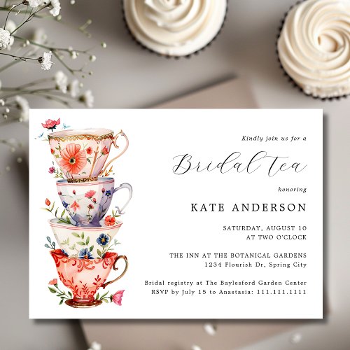 Romantic Floral Bridal Tea Invitation