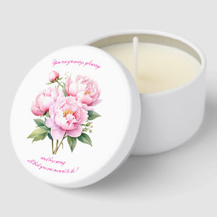 Romantic Floral Candle with Inspirational Quote Mini Candle Favors