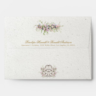 romantic floral chateau garden arch wedding envelope