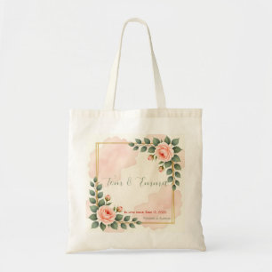 Romantic Floral Couple -Watercolor Wedding Gift Tote Bag