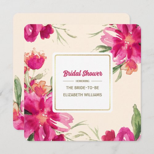Romantic Floral Design Bridal Shower Invitations
