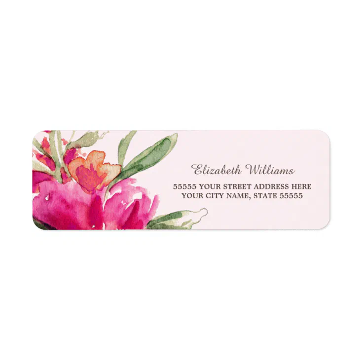Romantic Floral Design Return Address Labels | Zazzle