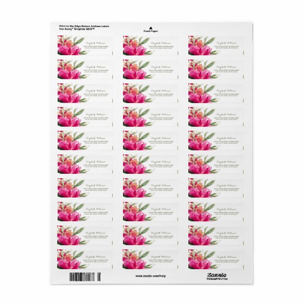 Romantic Floral Design Return Address Labels