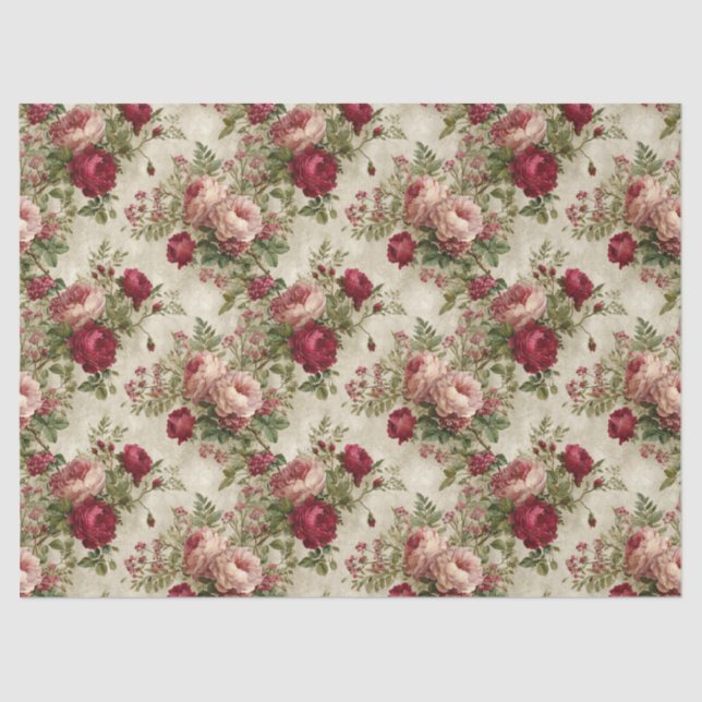 Romantic Floral Design Tissue Paper (Front)