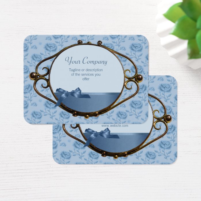 Romantic floral dreamy blue elegant antique CC0337 Business Card