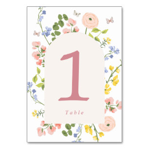Romantic Floral Elegance Table Number