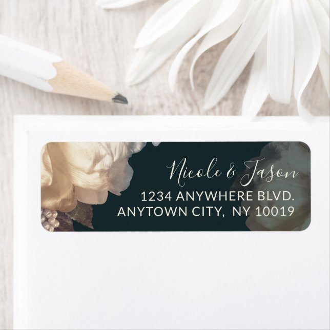 Romantic Floral Elegance Wedding Label (Insitu)