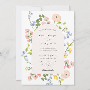 Romantic Floral Elegant Wedding Invitation