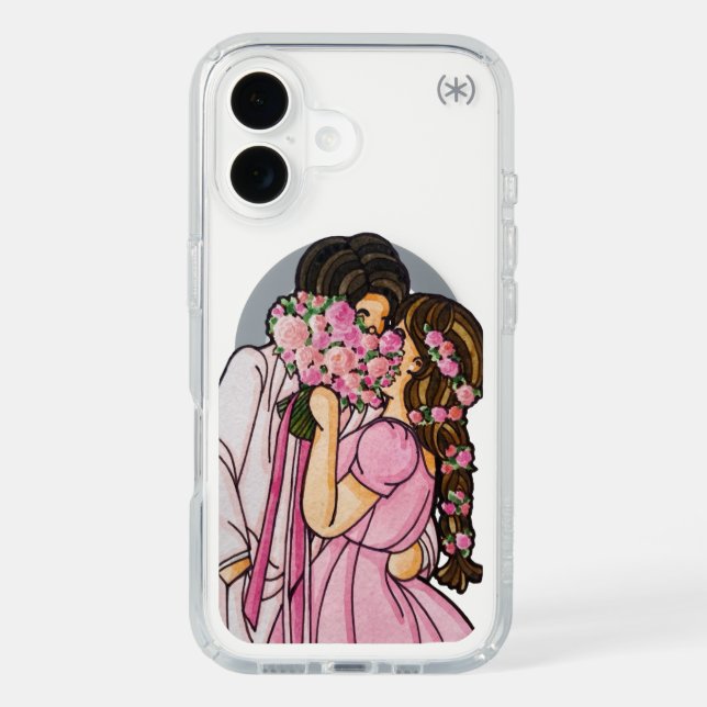 Romantic Floral Encounter Illustration Speck iPhone Case (Front)