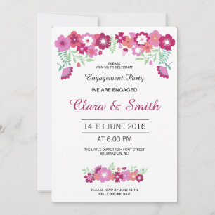 Romantic Floral Engagement Card