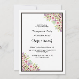 Romantic Floral Engagement Invitation Card