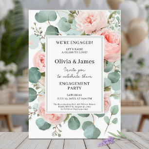 Romantic Floral Engagement Party Invitation