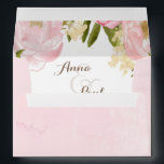 Romantic floral envelope<br><div class="desc">Beautiful pink envelope with watercolor flowers inside to add a romantic and original touch to your invitations. Add your name(s) to personalized them. Some elements from www.createthecut.com</div>