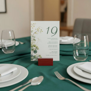 Romantic Floral Eucalyptus Leaves seating chart Invitation
