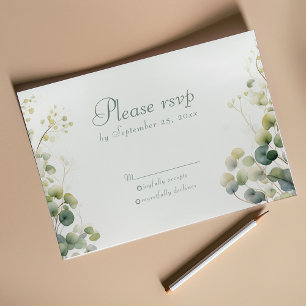 Romantic Floral Eucalyptus Leaves, wedding rsvp