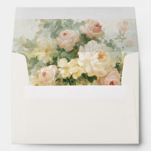 Romantic Floral French Garden Wedding Envelope