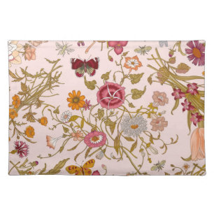 Romantic floral garden cloth placemat