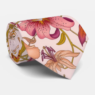 Romantic floral garden neck tie